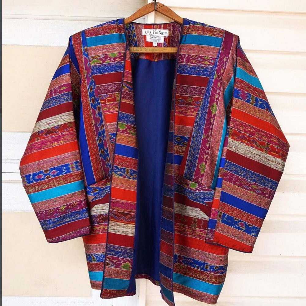 Kimono multicolor stripe boho thailand jacket